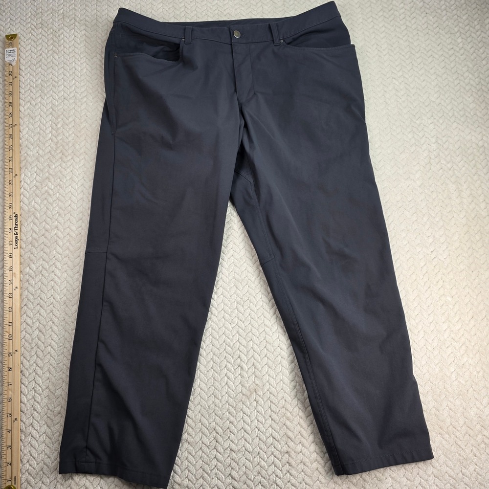 Lululemon ABC Pant Slim Warpstreme Obsidian Mens 38x27 Grey M5ADFS